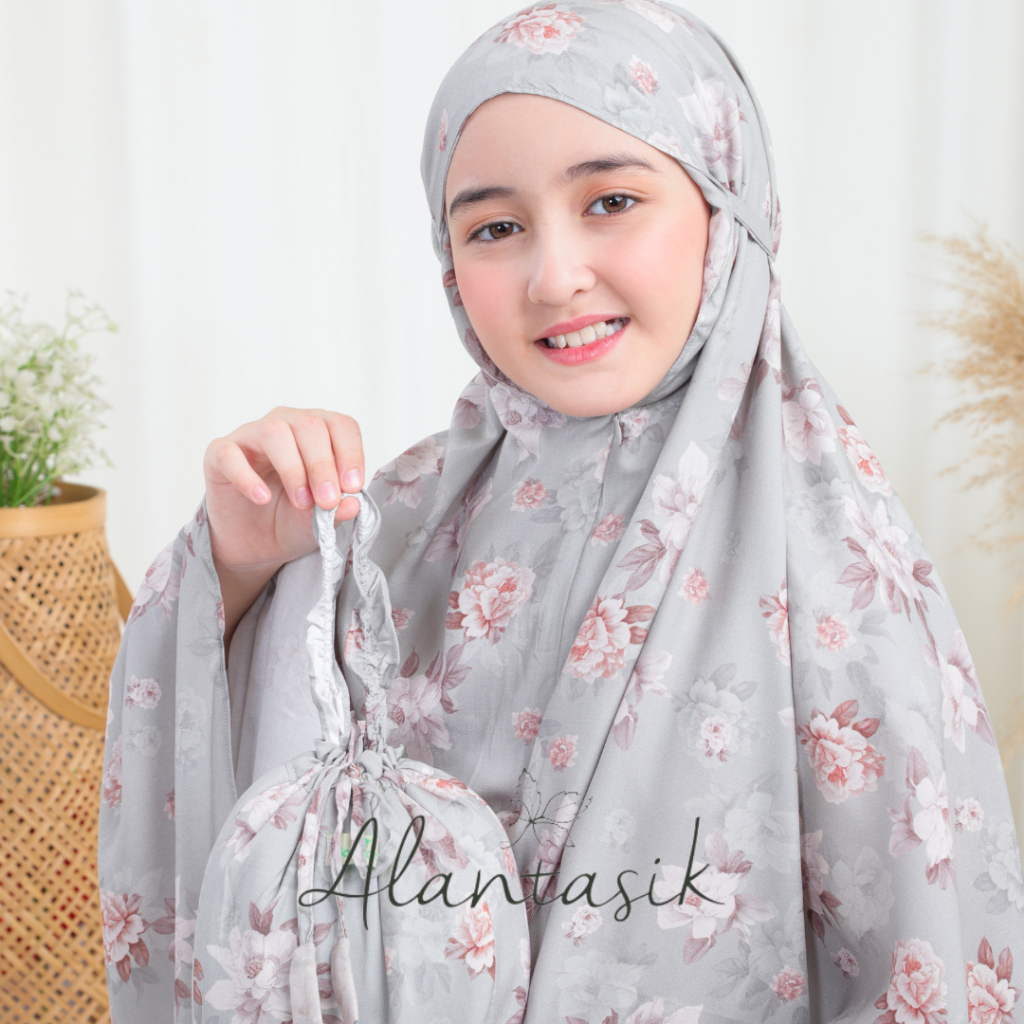 MUKENA anak rayon viscose SD Tanggung Halwa series 8-14 tahun 2 in 1 resleting