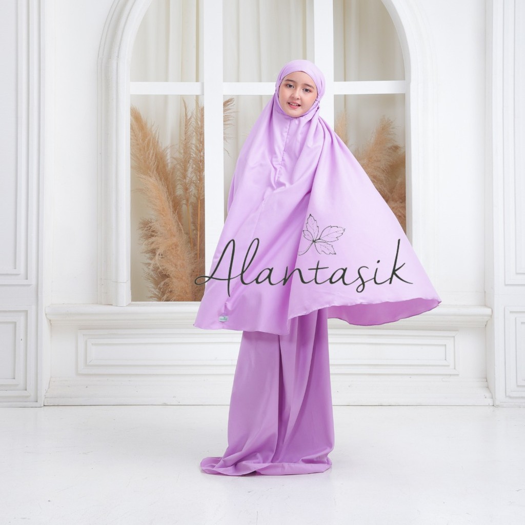 Alantasik Mukena anak Polos LOLY remaja tanggung  polos 2in1travel kisaran 6 7 8 9 10 12 13 tahun