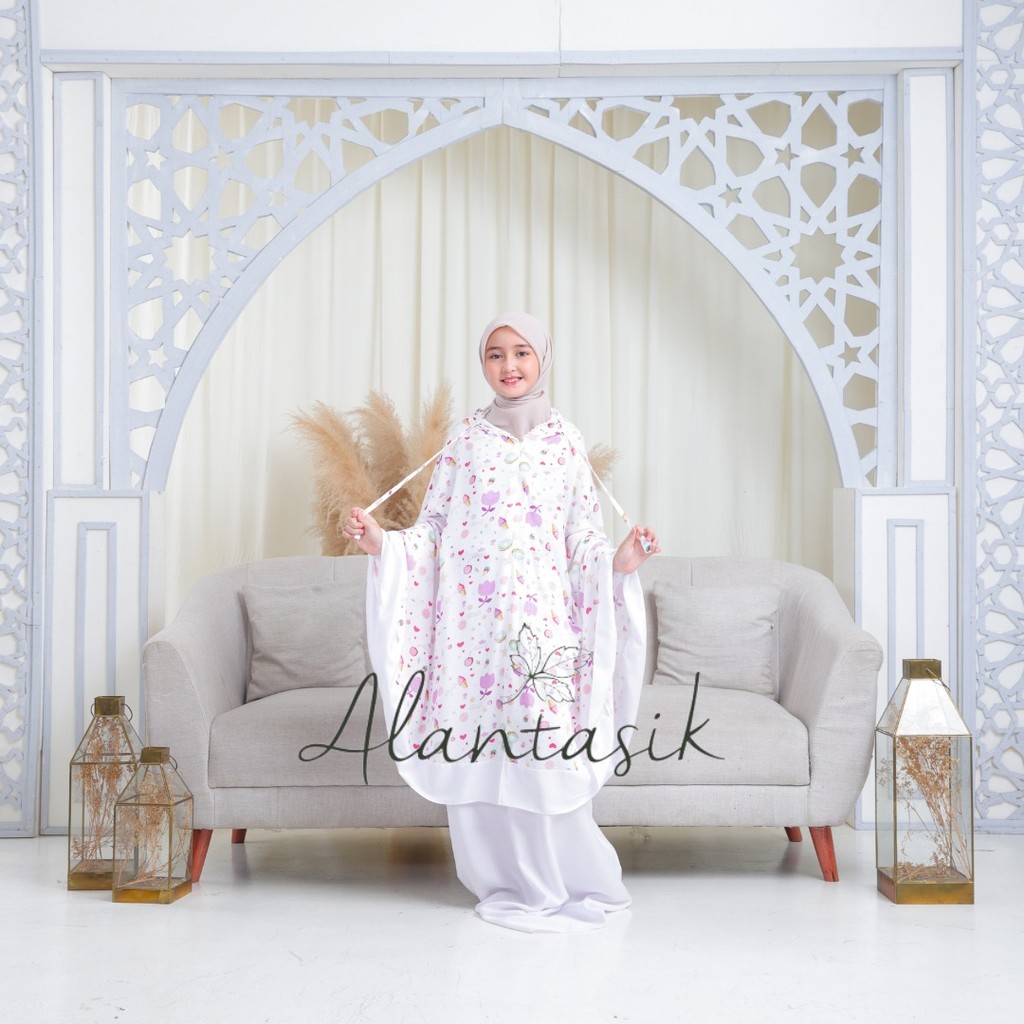 Mukena Anak Amena Tanggung Motif ESKRIM 2 in 1 sleting dagu remaja tanggung kisaran 6-14 tahun