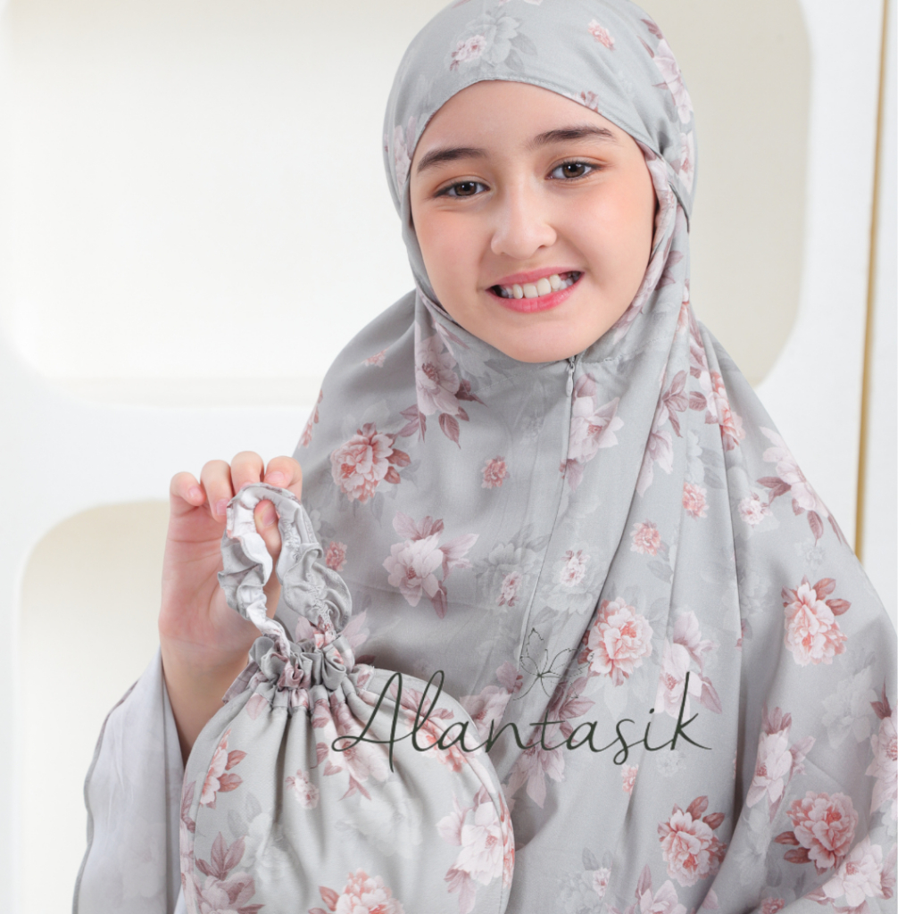 MUKENA anak rayon viscose SD Tanggung Halwa series 8-14 tahun 2 in 1 resleting