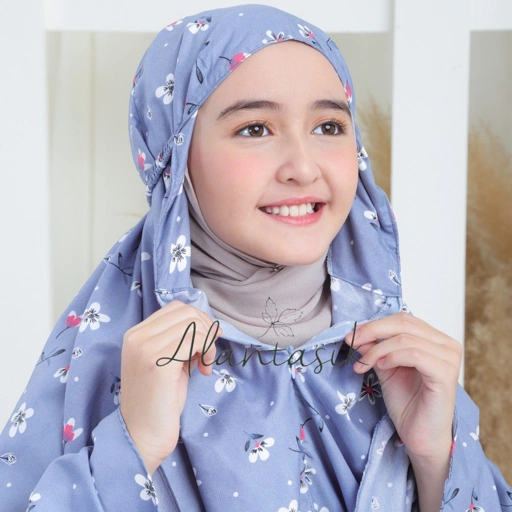 Image of Alantasik mukena anak remaja tanggung MK01 motif lucu bunga pita 2in1 travel kisaran 6 9 14 tahun