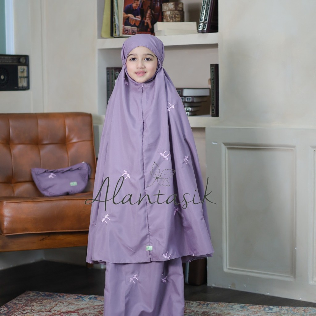Mukena Anak Travel Katun Bordir  Kids pita Coquette Series 2in1travel kisaran 6 7 8 9 10 12 13 tahun