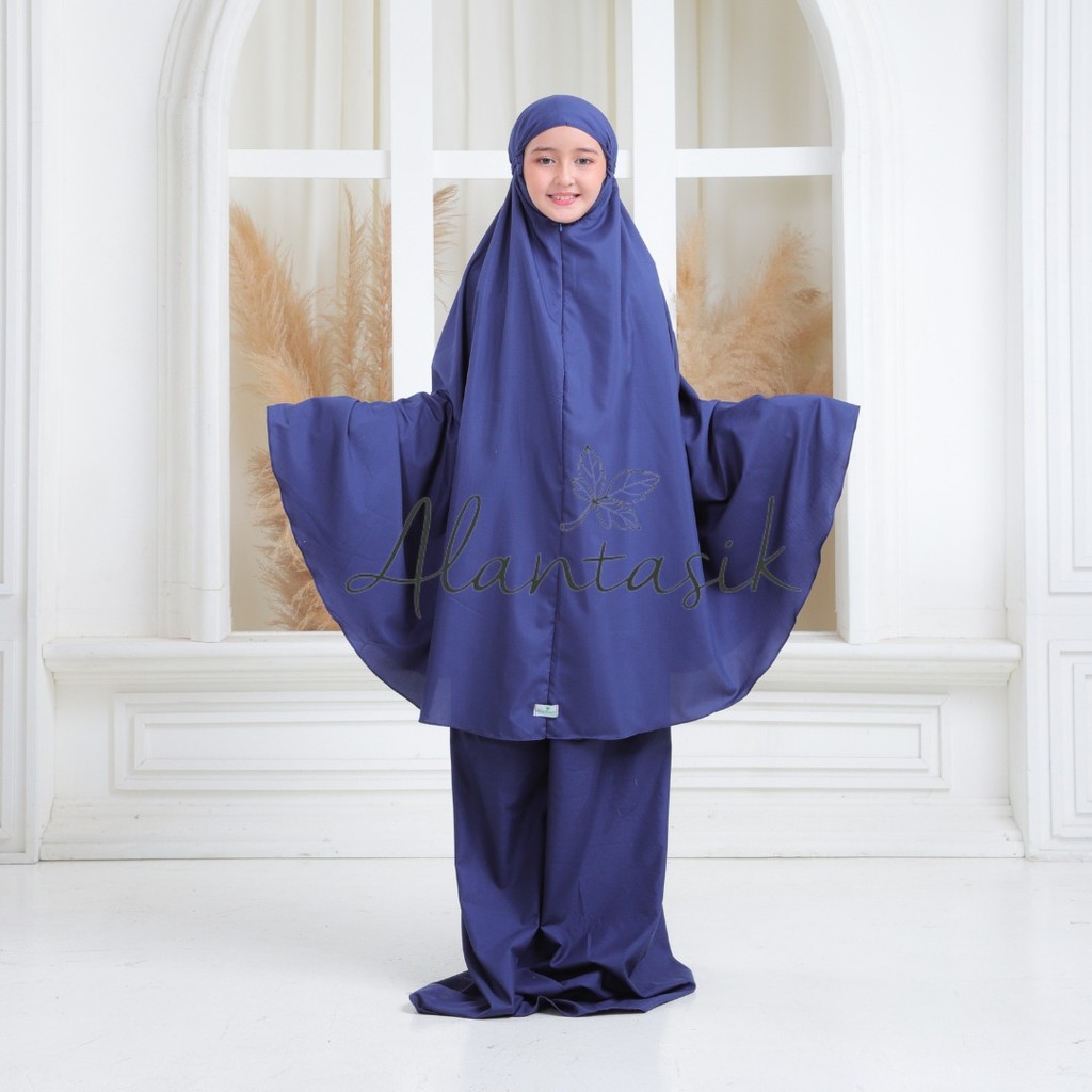 Alantasik Mukena anak Polos LOLY remaja tanggung  polos 2in1travel kisaran 6 7 8 9 10 12 13 tahun