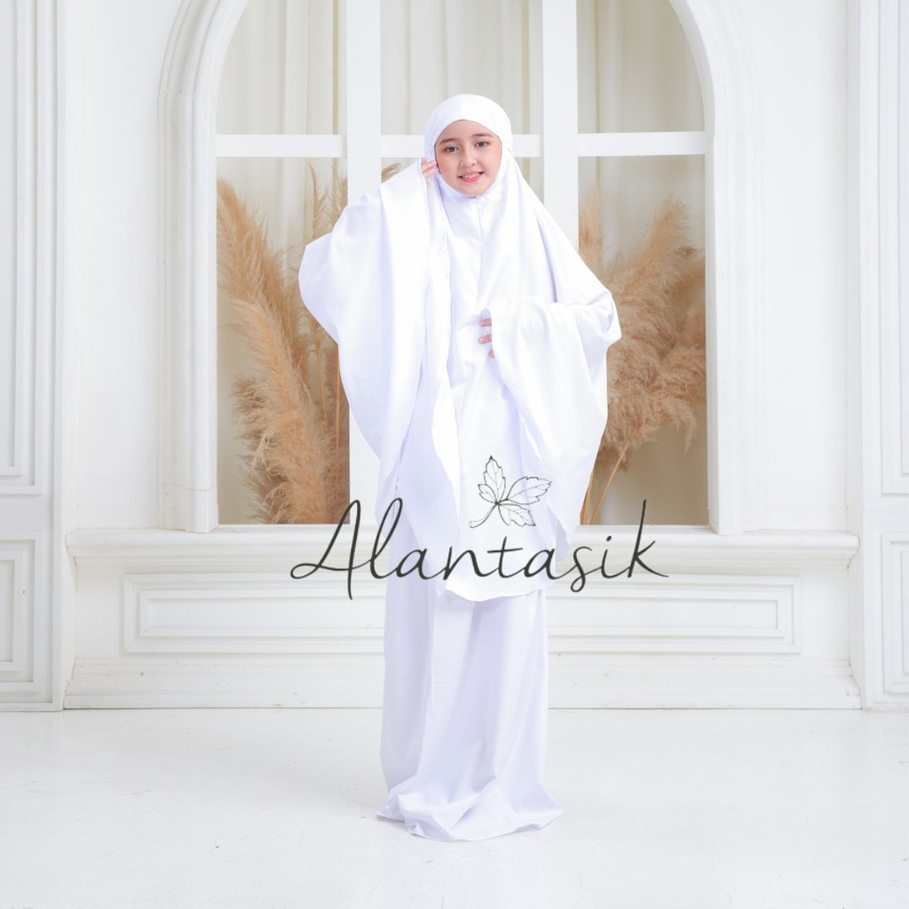 Alantasik Mukena anak Polos LOLY remaja tanggung  polos 2in1travel kisaran 6 7 8 9 10 12 13 tahun