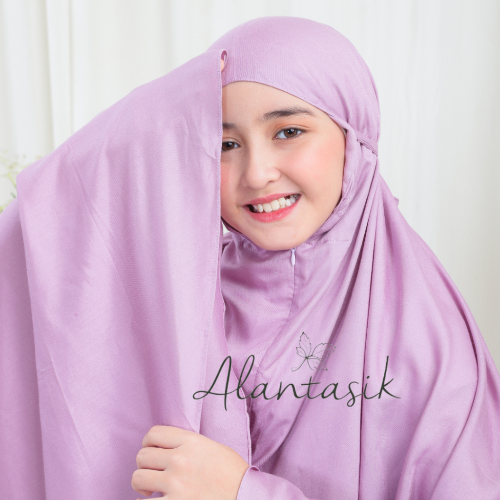 MUKENA anak rayon polos SD Tanggung khasana series 8-14 tahun 2 in 1 resleting