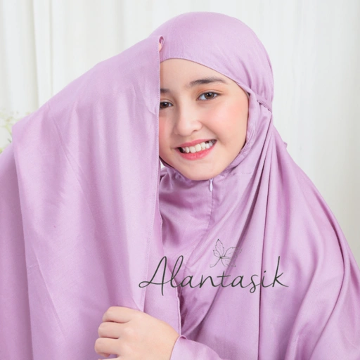 Image of MUKENA anak rayon polos SD Tanggung khasana series 8-14 tahun 2 in 1 resleting