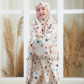 Mukena anak motif lucu remaja tanggung MK01 bunga pita 2in1 travel kisaran 6 9 14 tahun Alantasik