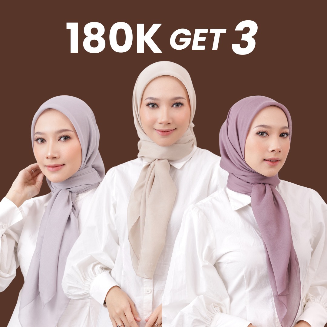 180K GET 3 PCS Paris Luxury Segiempat Voal Paris