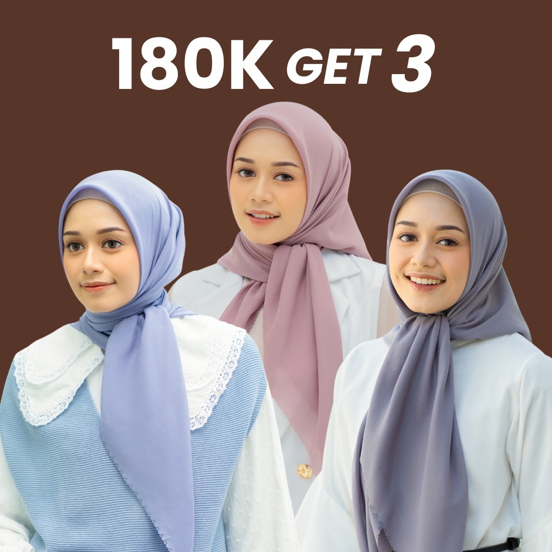 180K GET 3 PCS Ultima Prime Segiempat Voal Premium