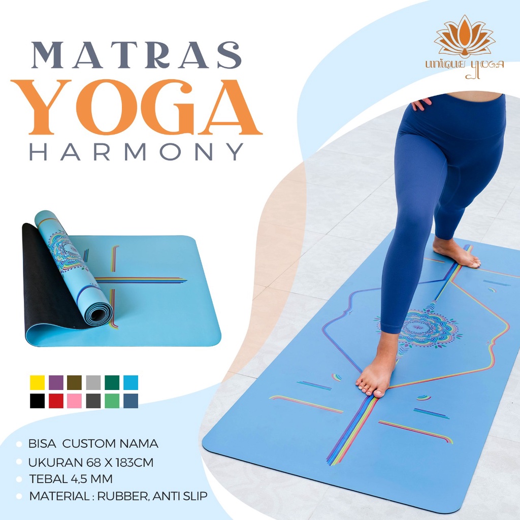 Yoga Mat Premium 4,5mm / Yoga Mat Rubber / Karpet Yoga Mat Premium Mat / Matras Yoga Motif / Premium Yoga Mat Harmony