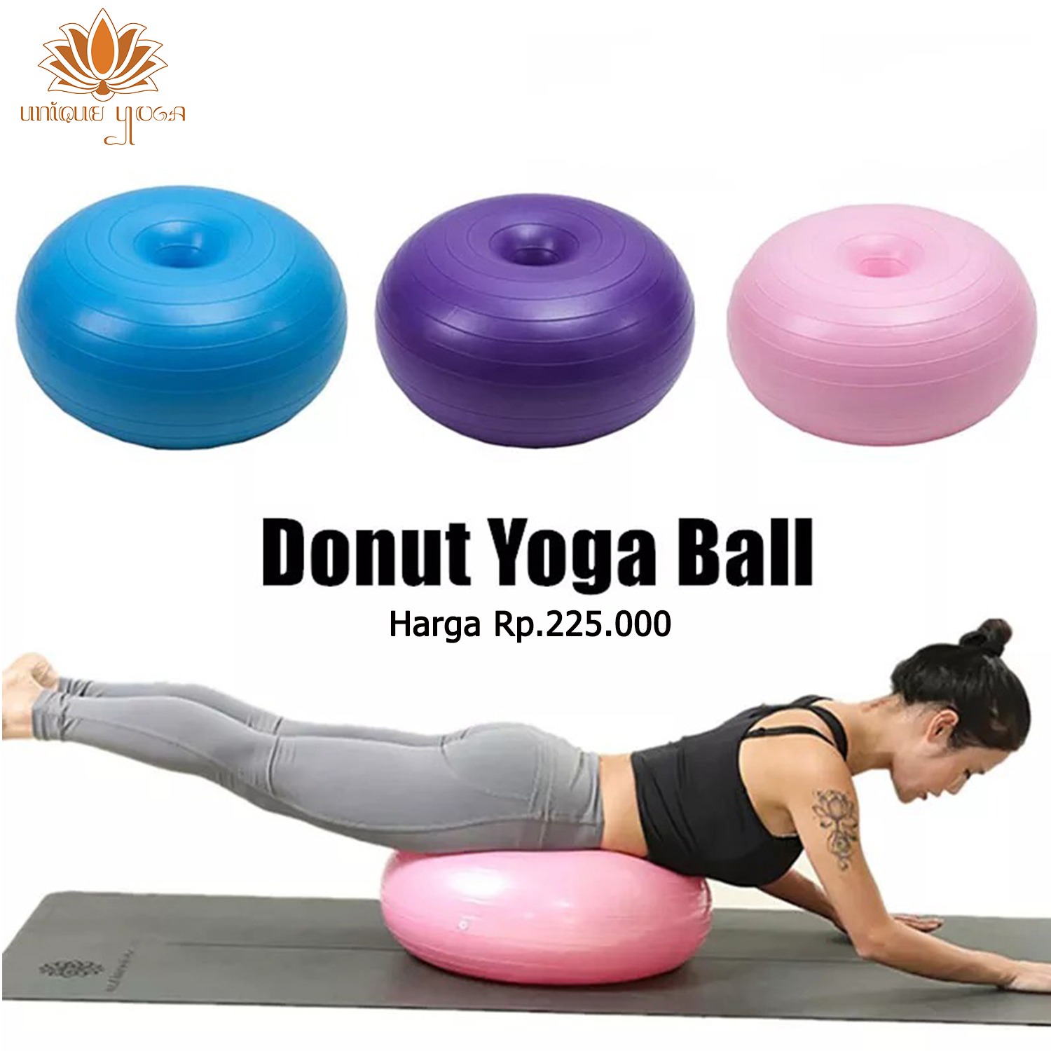 Gym Ball / Bola Donat Pilates / Bola Donat Yoga / Bola Yoga Pilates Gym Fitness / Yoga Ball Murah / Gym Ball Donut