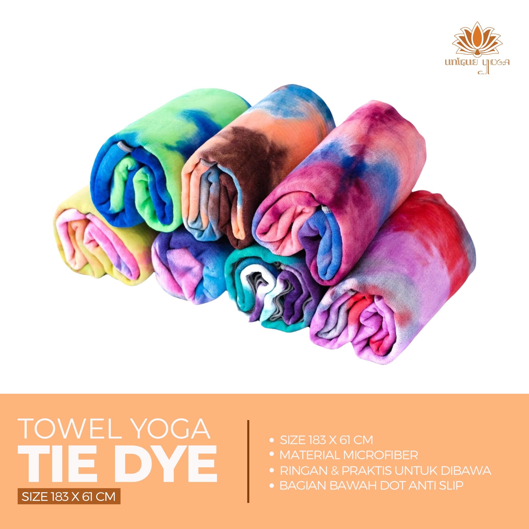 Towel Yoga Rainbow / Yoga Towel Tie Dye / Handuk Senam Yoga / Towel Yoga For Hot Yoga / Towel Yoga / Alas Matras Yoga