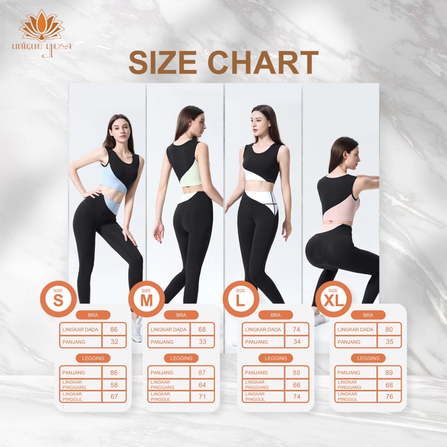 Yuna Set Celana Legging Yoga & Sport Bra Yoga Zumba / Setelan Kombinasi Sport Bra Alino 9098 / Legging Olahraga Wanita