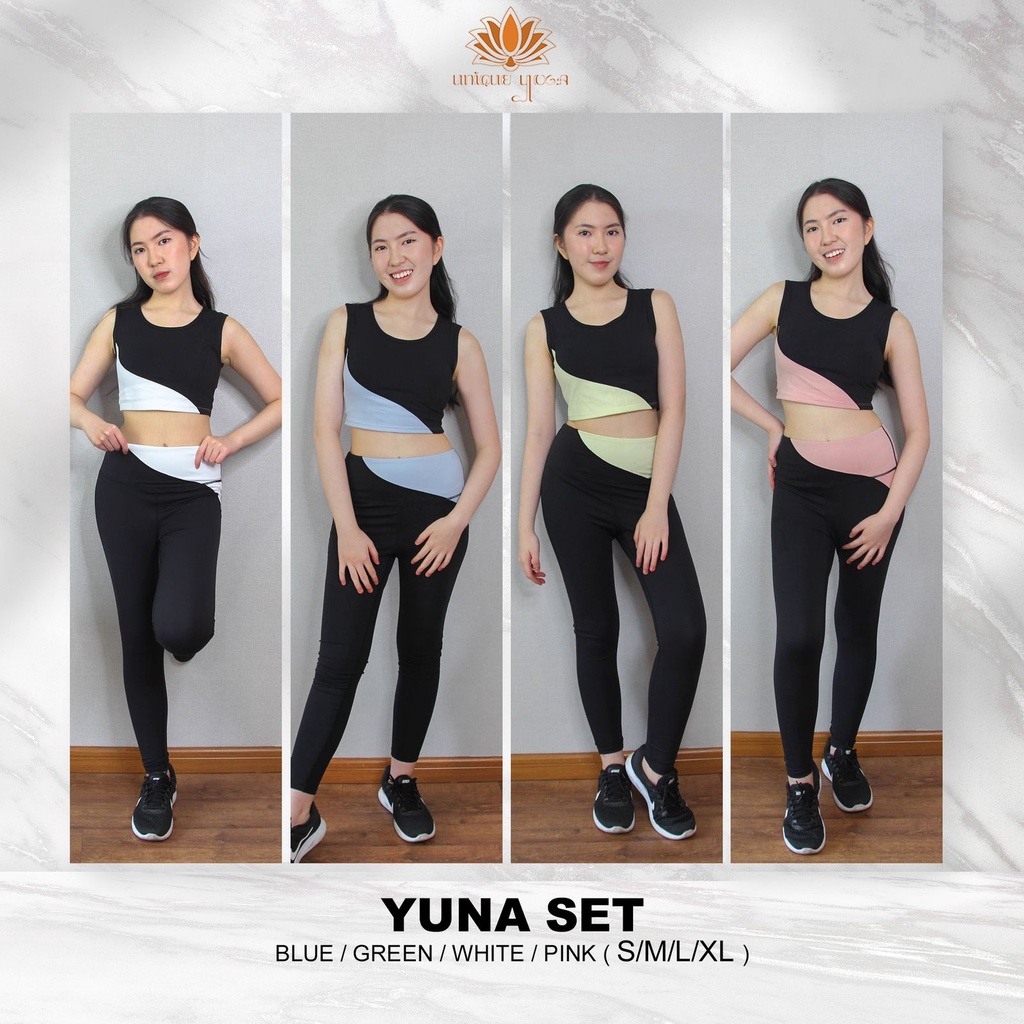 Yuna Set Celana Legging Yoga & Sport Bra Yoga Zumba / Setelan Kombinasi Sport Bra Alino 9098 / Legging Olahraga Wanita