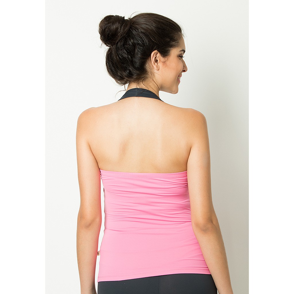 Baju Yoga Pink List Abu / Baju Senam Fitness / Baju Olahraga Yoga / Baju Senam Murah DL 96046