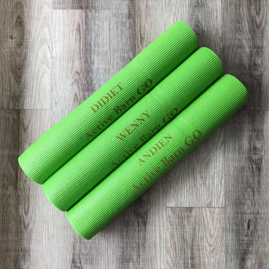 Matras Yoga / PVC Mat Yoga / Matras Yoga PVC 4mm Termurah / Matras Olahraga Murah / Alas Olahraga Bisa Custom Nama