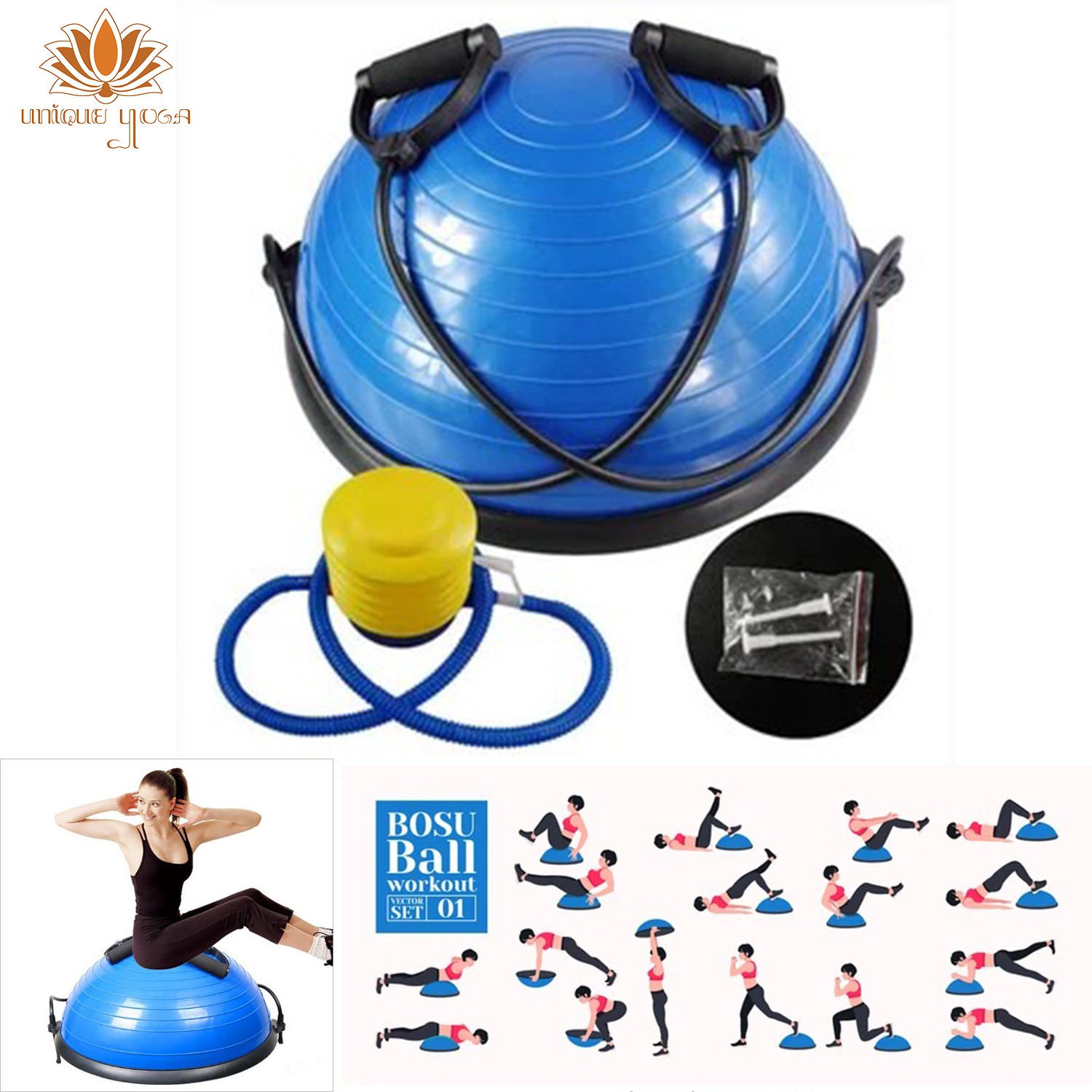 Balance Step Bosu Ball / Bosu Ball Balance Bola Yoga / Balace Dome / Bola Pilates / Bosu Ball Murah / Bosu Ukuran Kecil
