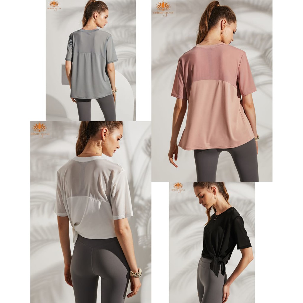 Kaos Senam Yoga Olahraga Wanita Dry Fit / T-shirt Vania T906 / Baju Yoga Fitness Terbaru / Pakaian Senam / Pakaian Olahragar
