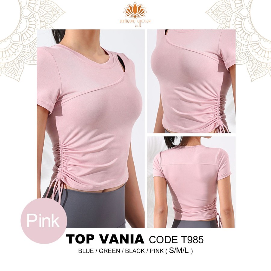 Kaos pendek Atasan Olahraga Senam Yoga / Crop Top Sport / Top Vania T985