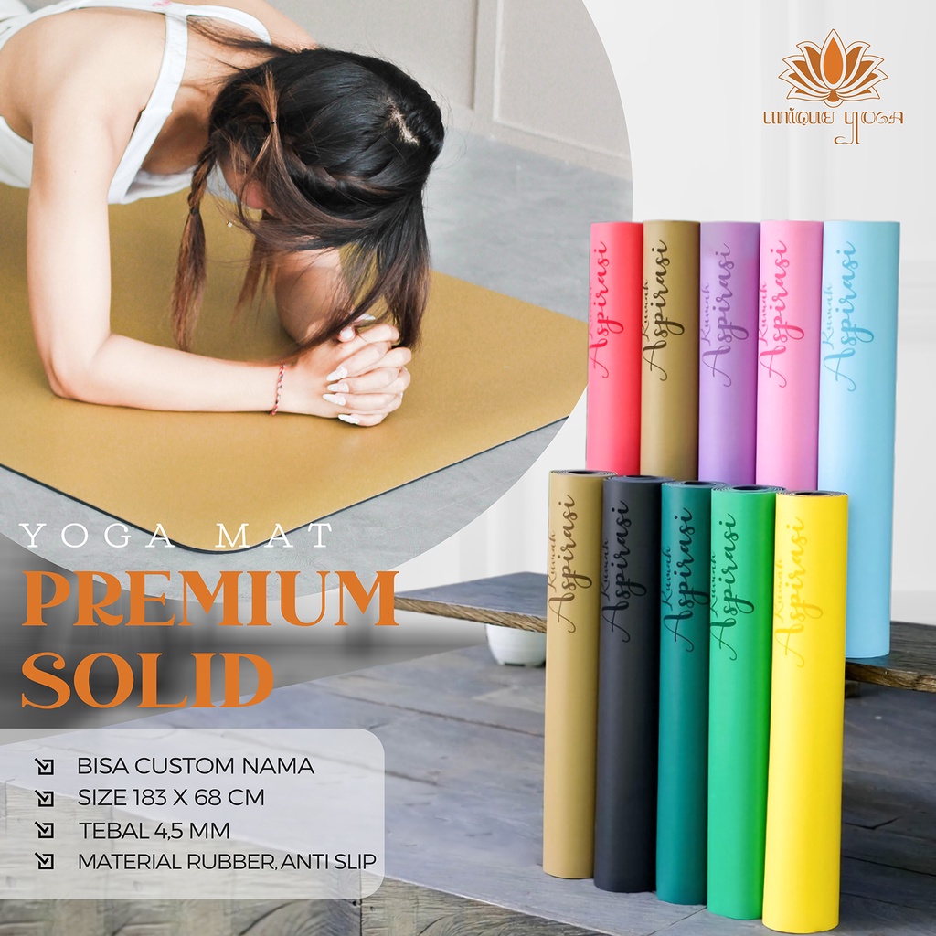 Matras Yoga Premium Solid Polos / Premium Yoga Mat / Yoga Mat Premium Solid Rubber / Matras Yoga Mat Kualitas Lululemon 