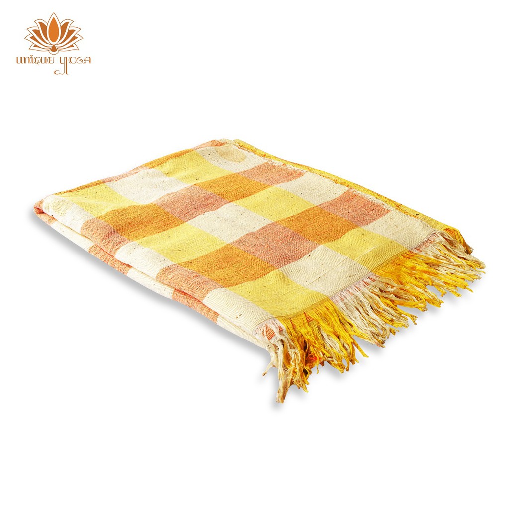 Blanket Yoga Tenun / Blanket Kotak-kotak / Selimut Yoga Handmade / Blanket Yoga Murah / Yoga Blanket Tenun Tebal