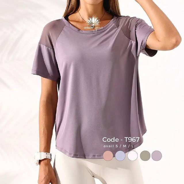Baju Kaos Senam Yoga Olahraga Wanita Dryfit / Tshirt Sport Women Vania / Top Vania T967