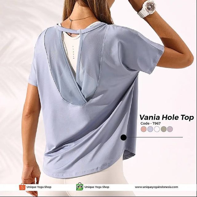 Baju Kaos Senam Yoga Olahraga Wanita Dryfit / Tshirt Sport Women Vania / Top Vania T967
