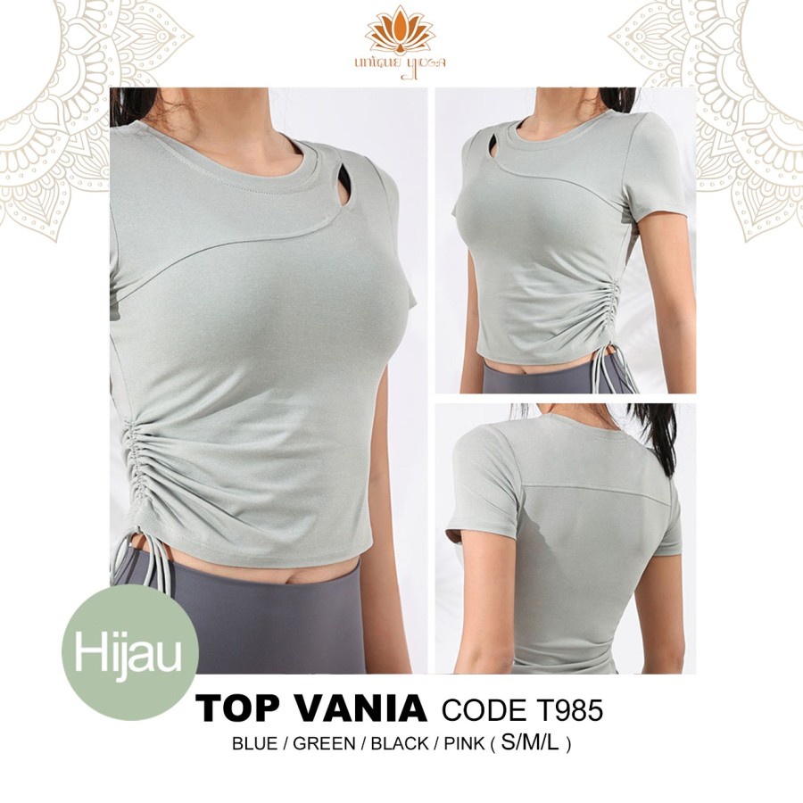 Kaos pendek Atasan Olahraga Senam Yoga / Crop Top Sport / Top Vania T985