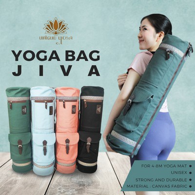 Jiva Yoga Bag / Jiva Tas Yoga Motif / Tas Matras / Tas Yoga Motif Material Kanvas / Tas Yoga Murah / Tas Yoga Motif