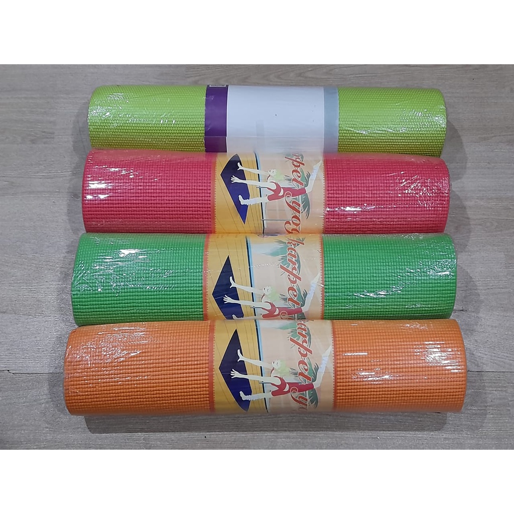 Yoga Mat PVC / Matras Senam Olahraga Gym / PVC Mat 8mm / Matras Olahraga Murah / PVC Mat 8mm Bisa Custom Nama