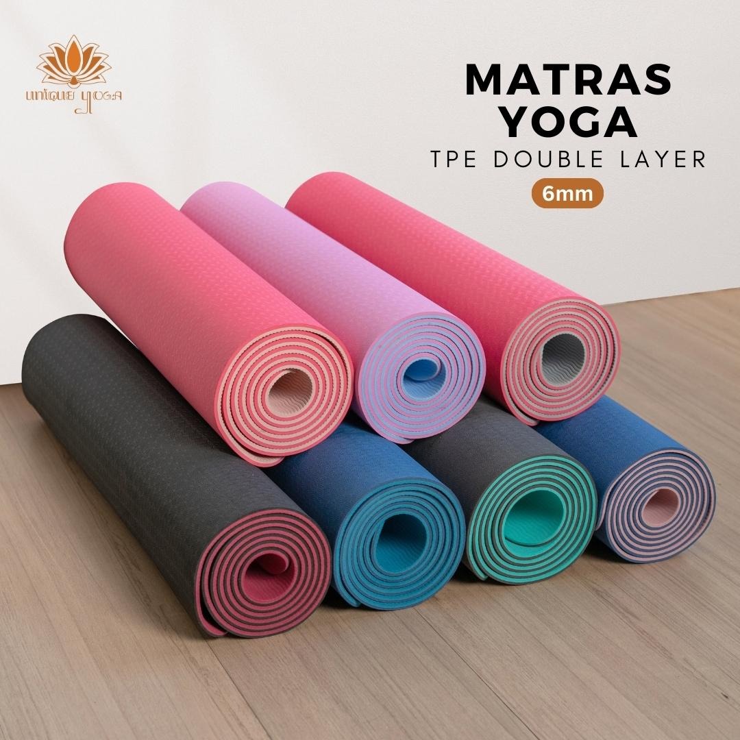 Matras Yoga TPE Double Layer 6mm / Yoga Mat TPE Eco Friendly Volume II / Matras Olahraga Senam Yoga