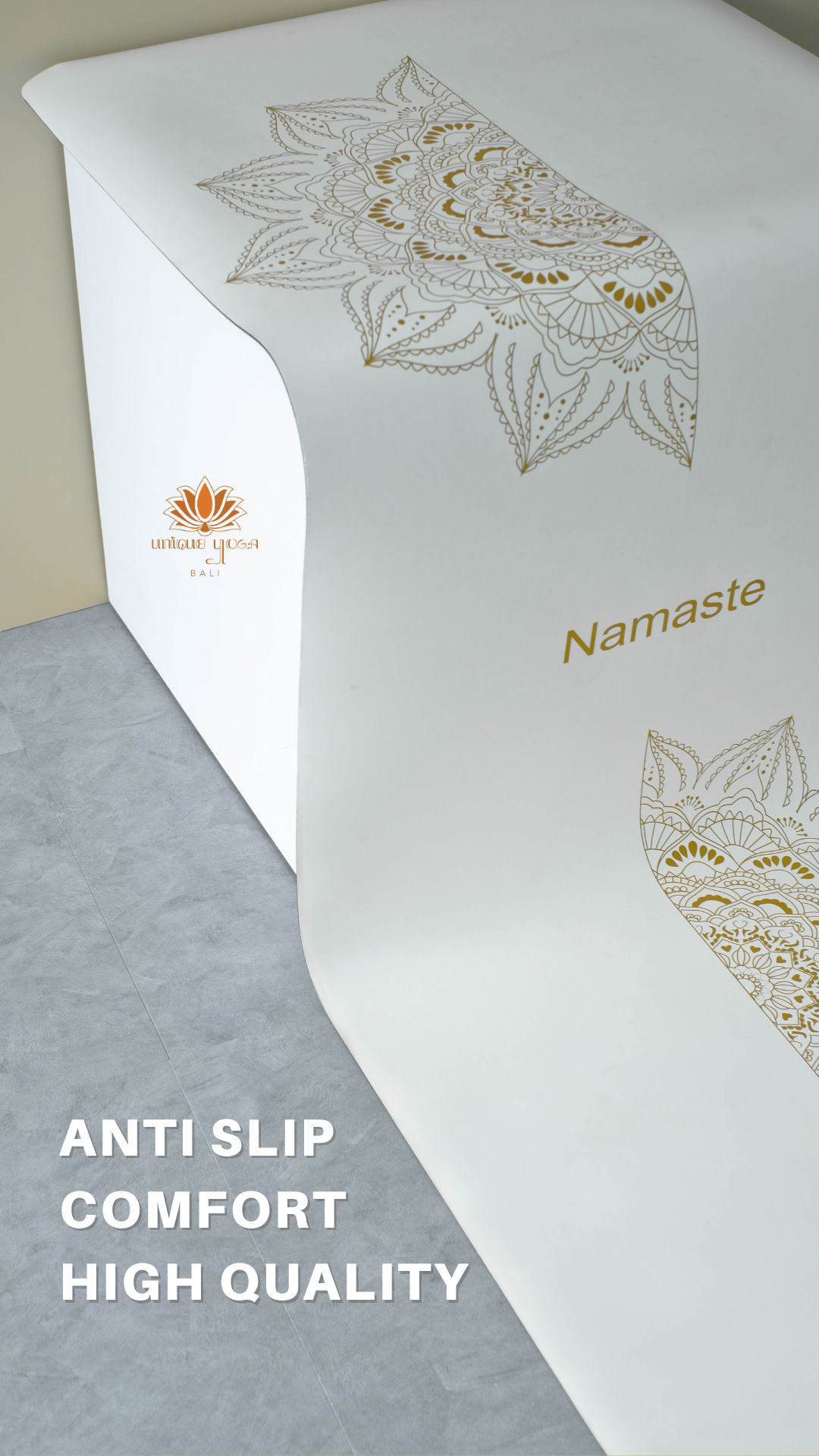 Yoga Mat Premium Golden Snow / Matras Yoga White Gold / Matras Yoga Rubber Premium Anti Slip 4,5mm