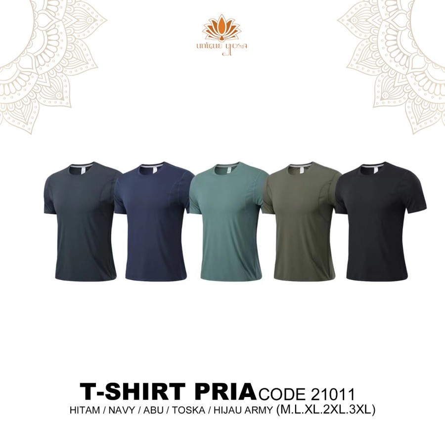 Kaos Olahraga Senam Yoga Pria Gym Running Dry Fit / Baju Sport Pria / Pakaian Olahraga Pria