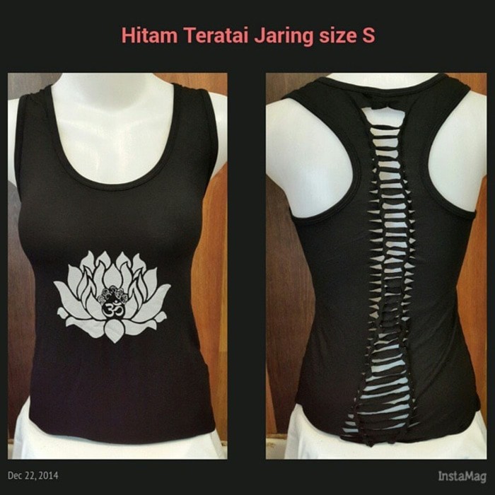 Tank Top Senam Yoga Pilates Zumba Teratai / Baju Yoga Robek Motif Teratai / Baju Yoga Murah