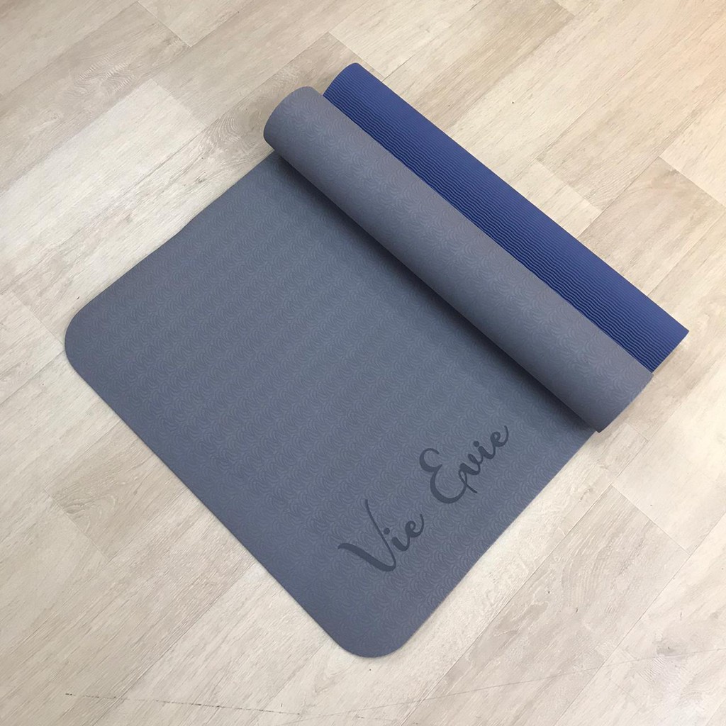 Matras Yoga / Matras Olahraga Yoga / TPE Mat Eco - Friendly Ungu - Hitam / Custom Nama Matras