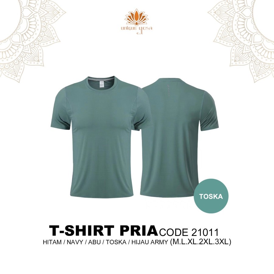 Kaos Olahraga Senam Yoga Pria Gym Running Dry Fit / Baju Sport Pria / Pakaian Olahraga Pria