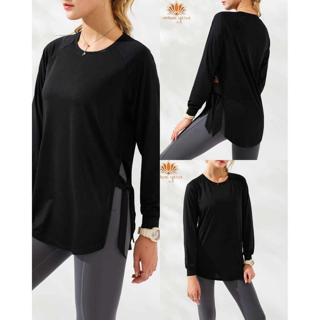 Baju Olahraga Senam Yoga Wanita Lengan Panjang Dry Fit WT317 /  Top Sport Woman Long Sleeve Terbaru