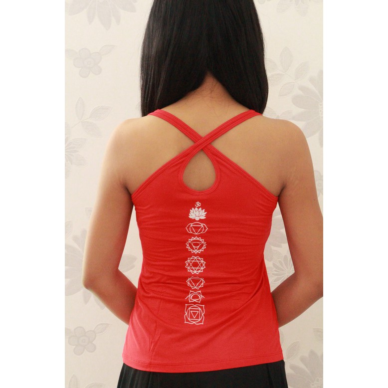 Baju Yoga / Kaos Senam Yoga / Top Yoga Silang Ohm / Baju Yoga Murah / Kaos Olahraga Wanita / Kaos Senam Wanita