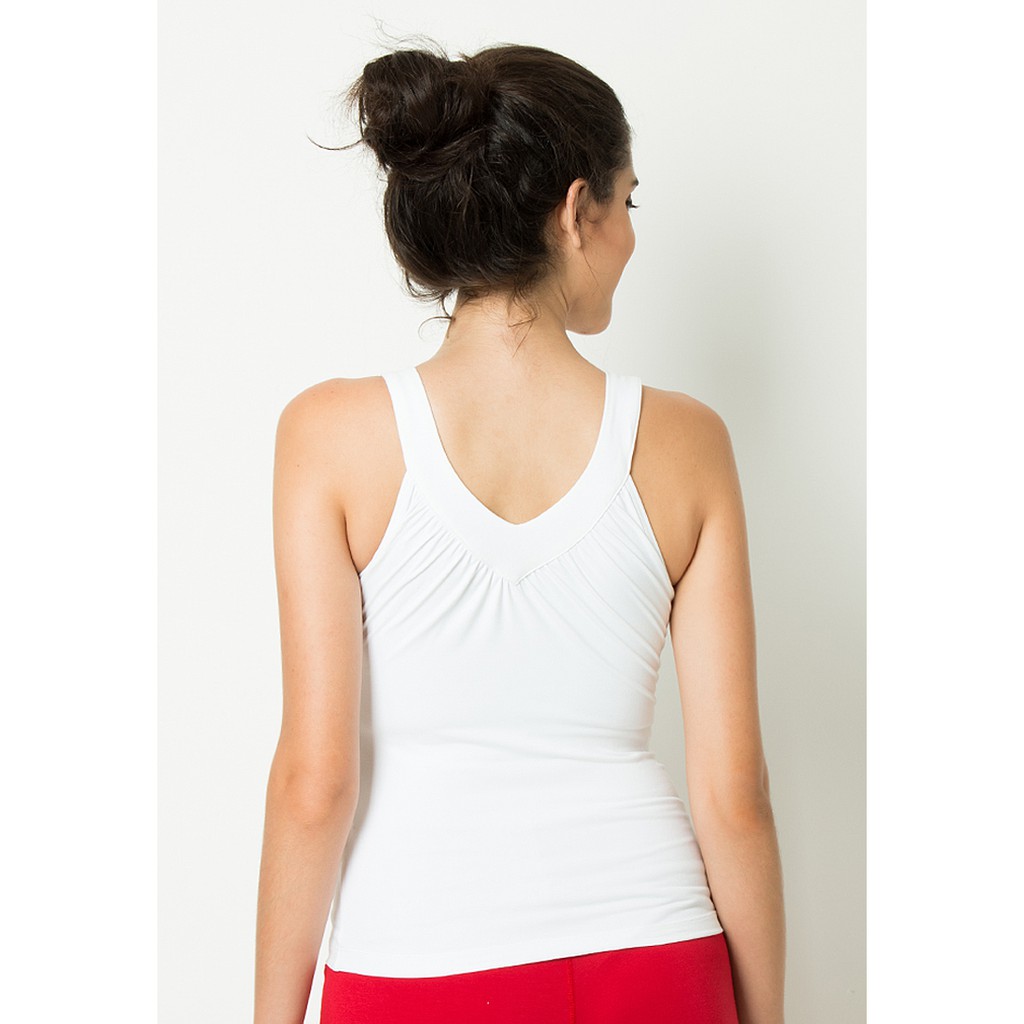 Baju Senam / Top Yoga Putih / Tanktop Senam Zumba / Baju Fitnes Putih / Baju Senam Wanita DL 96044