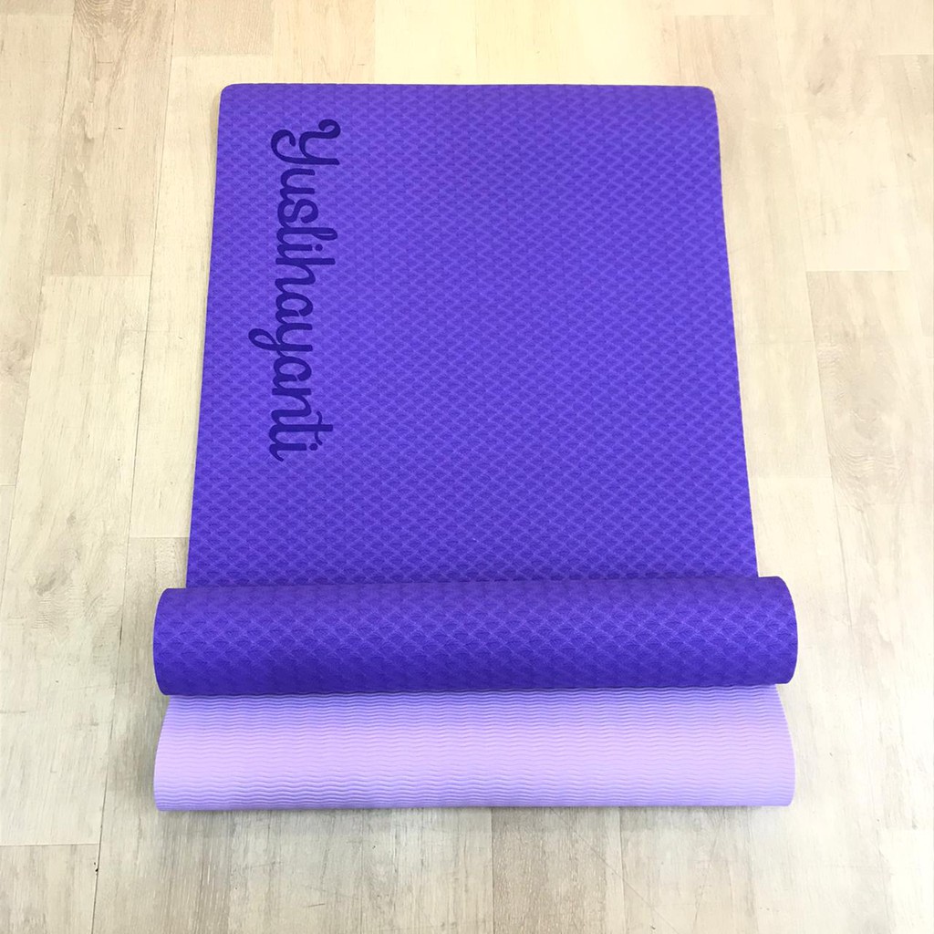 Matras Yoga Senam / Matras Olahraga TPE Mat 8mm / Alas Olahraga Murah / Yoga Mat Tebal / Matras Yoga TPE Double Layer 