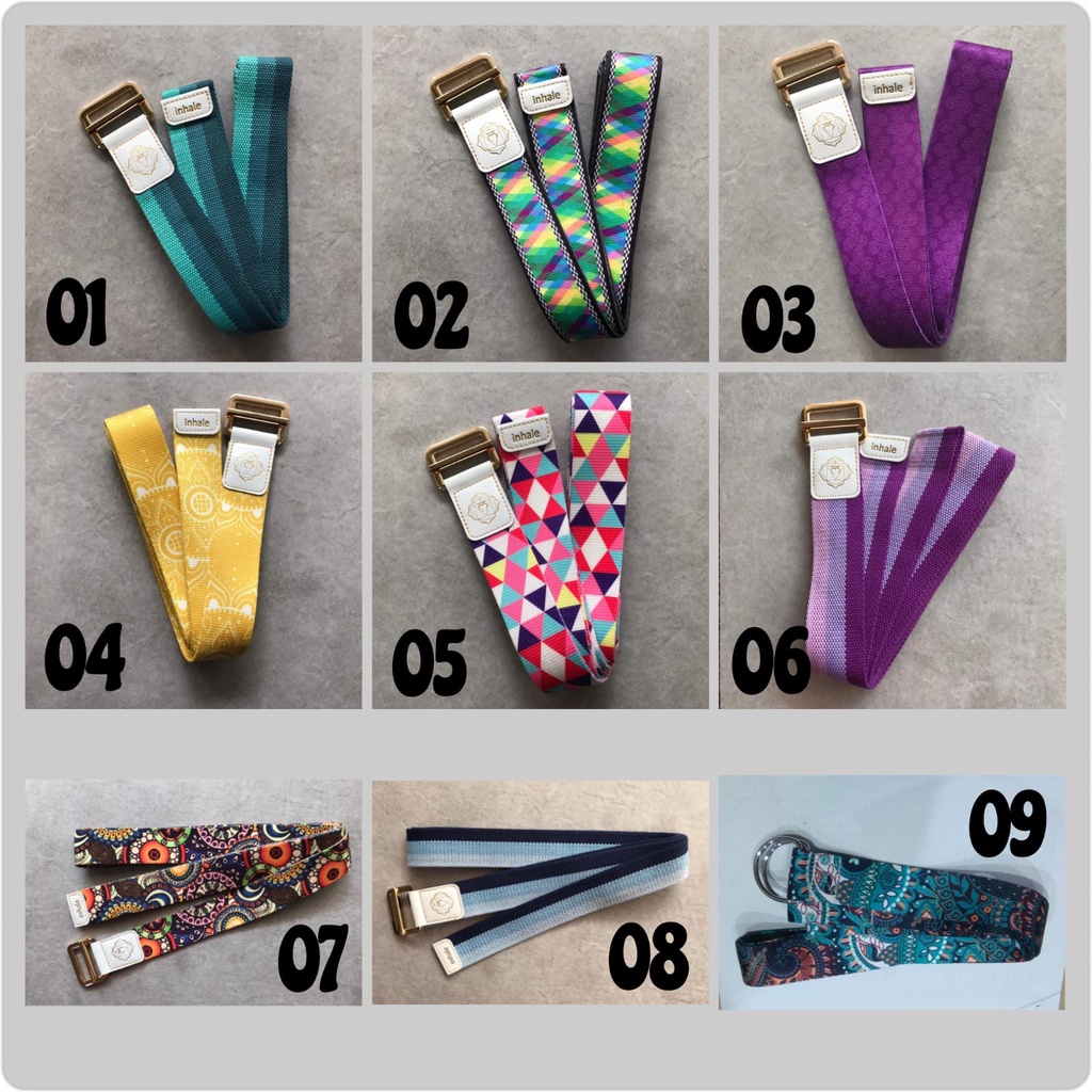 Strap Yoga / Belt Besi Yoga Corak / Belt Olahraga Murah / Belt Yoga / Alat Bantu Yoga / Tali Yoga / Yoga Belt