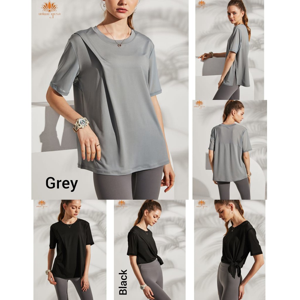 Kaos Senam Yoga Olahraga Wanita Dry Fit / T-shirt Vania T906 / Baju Yoga Fitness Terbaru / Pakaian Senam / Pakaian Olahragar