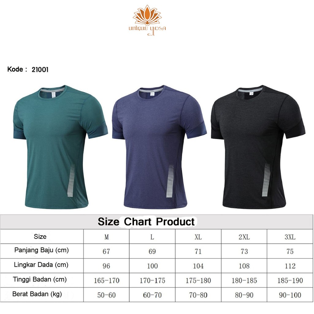 Kaos Olahraga Pria / Kaos Olahraga Cowok / Kaos Olahraga Sport Yoga Running Gym Pria Import Bahan Dry Fit 21001/ Baju Se