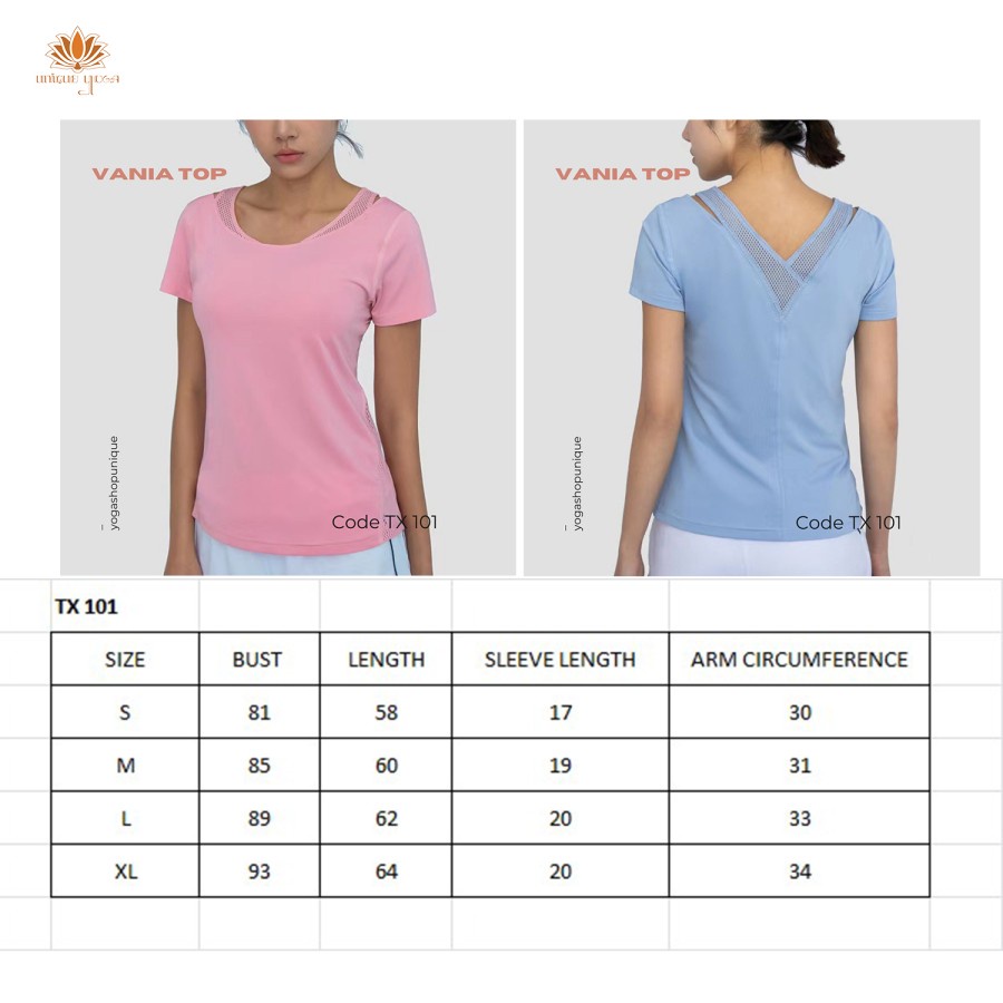 Kaos Olahraga Murah / Kaos Atasan Olahraga Senam Yoga / Kaos Olahraga Bahan Dryfit Wanita / Top Vania Code TX 101 