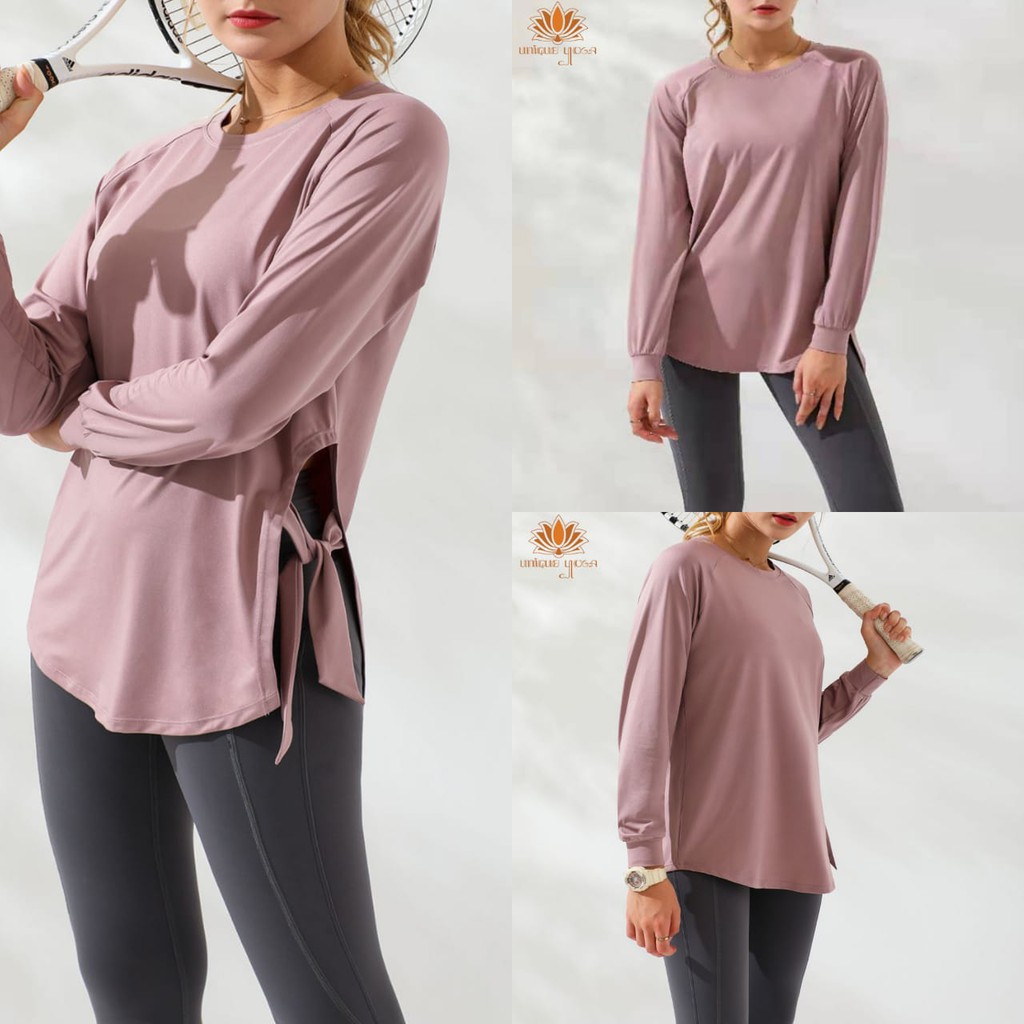 Baju Olahraga Senam Yoga Wanita Lengan Panjang Dry Fit WT317 /  Top Sport Woman Long Sleeve Terbaru