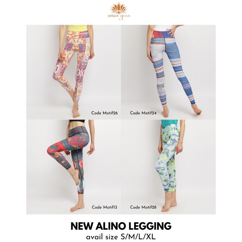 Celana Legging Yoga Motif / Yoga Pant Alino Terbaru / Legging Olaharga Wanita Termurah