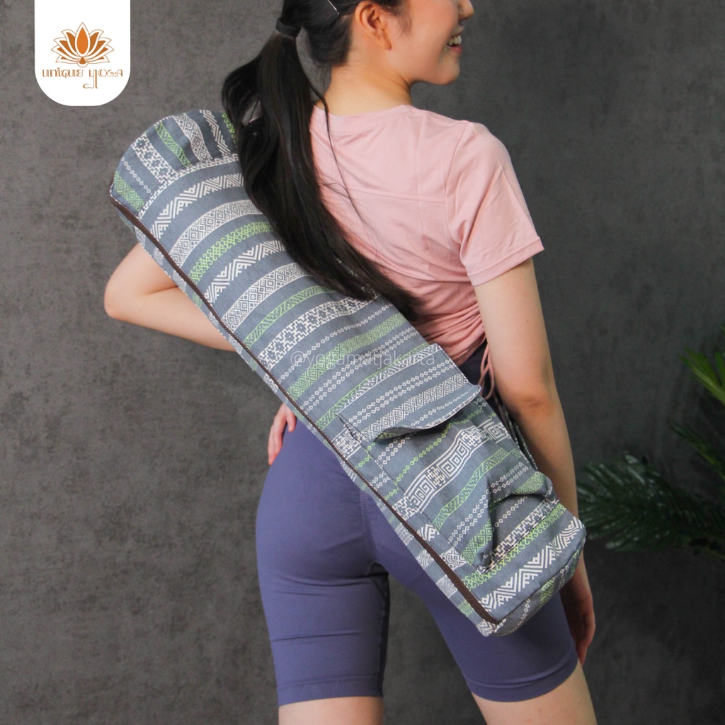 Jiva Yoga Bag / Jiva Tas Yoga Motif / Tas Matras / Tas Yoga Motif Material Kanvas / Tas Yoga Murah / Tas Yoga Motif