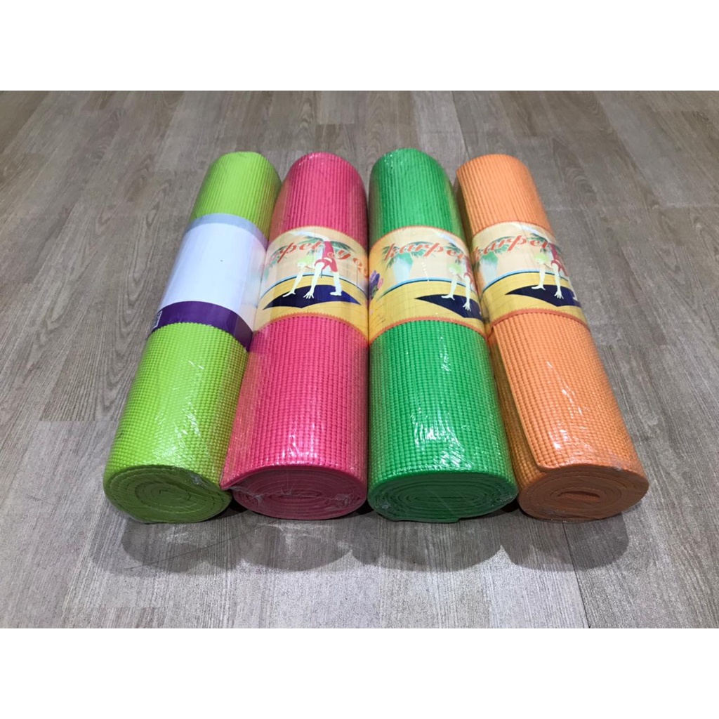Yoga Mat PVC / Matras Senam Olahraga Gym / PVC Mat 8mm / Matras Olahraga Murah / PVC Mat 8mm Bisa Custom Nama