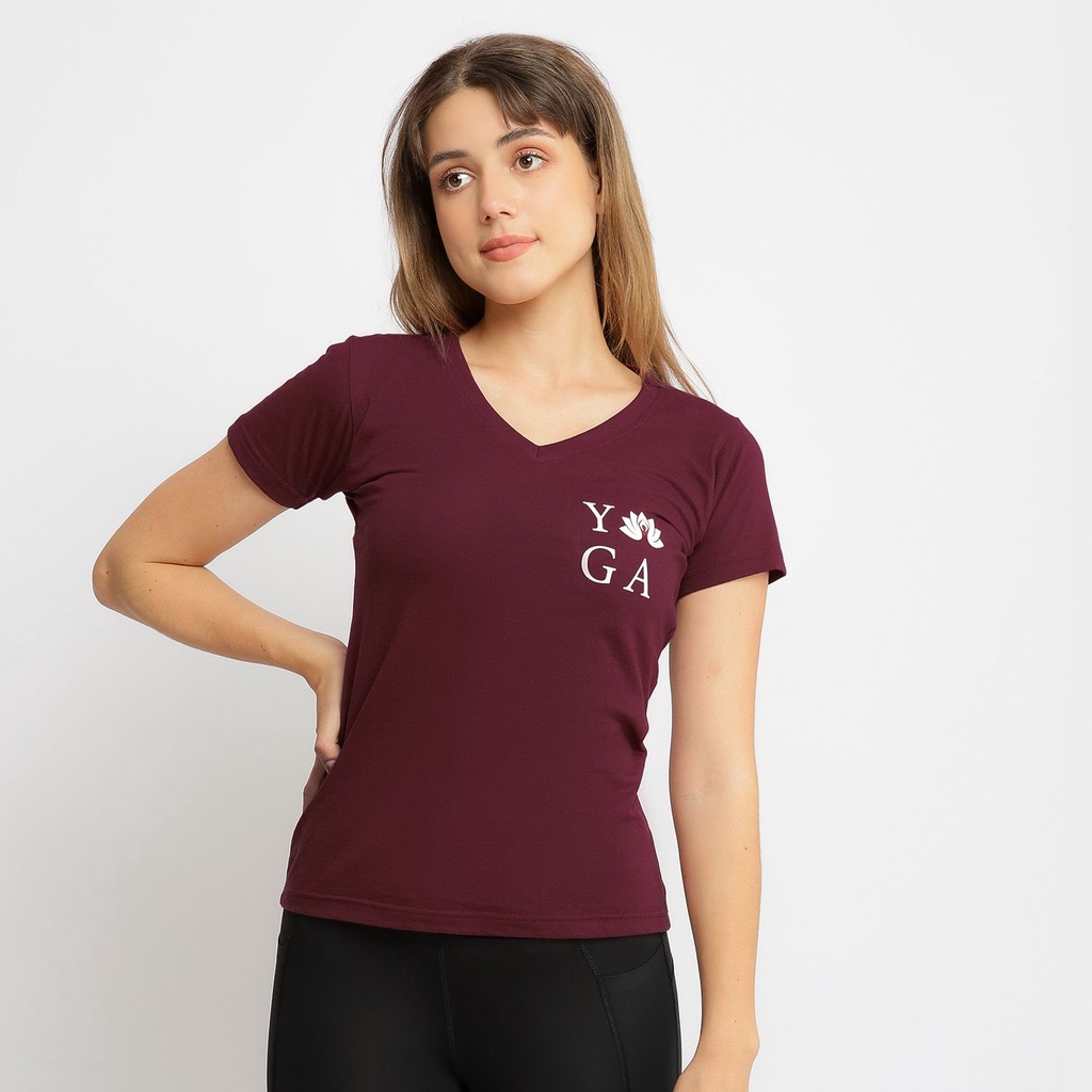 Tshirt Yoga V Neck Irish / Tshirt Wanita Murah / Baju Kaos Yoga Wanita V Neck Irish / Kaos Olahraga Senam Yoga Terbaru 