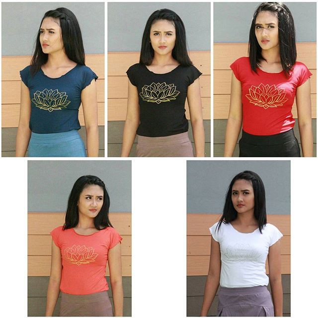 Baju Kaos Senam Yoga Lotus Berlengan / Kaos Senam Yoga Wanita / T-shirt Lotus